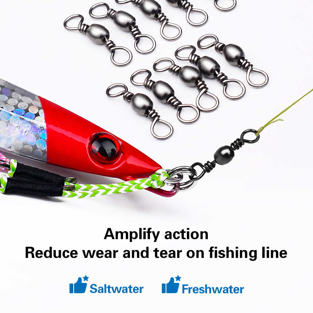 100Pcs Fishing Swivels Connect - Leader Line 评论和价格