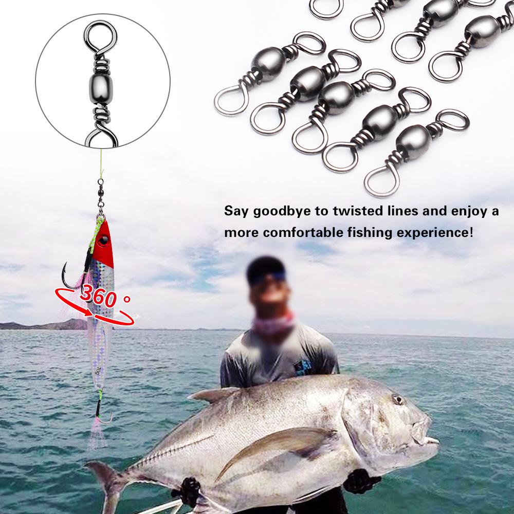 100Pcs Fishing Swivels Connect - Leader Line 评论和价格